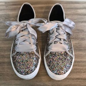 Multi colored glittered sneakers